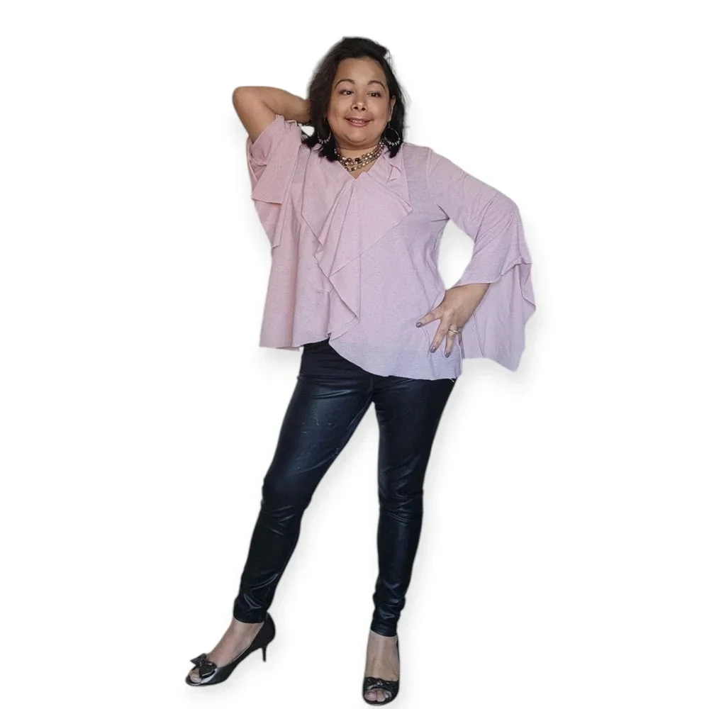 Splash Pink Ruffle Blouse - Picture 5 of 16
